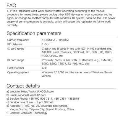 JAKCOM CD2 Access Control Proximity Card Duplicator RFID/ICID Card Reader Card Reader - Access Card by JAKCOM | Online Shopping South Africa | PMC Jewellery