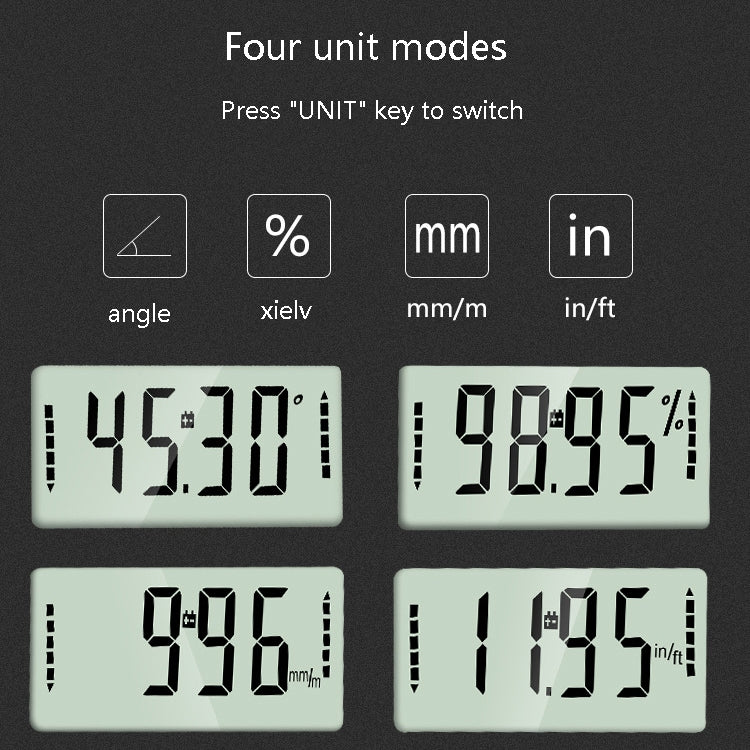 Electronic Digital Display Inclinometer Slope Level Protractor Four-Sided Magnetic Angle Ruler - Measuring Tools by PMC TechLife | Online Shopping South Africa | PMC TechLife