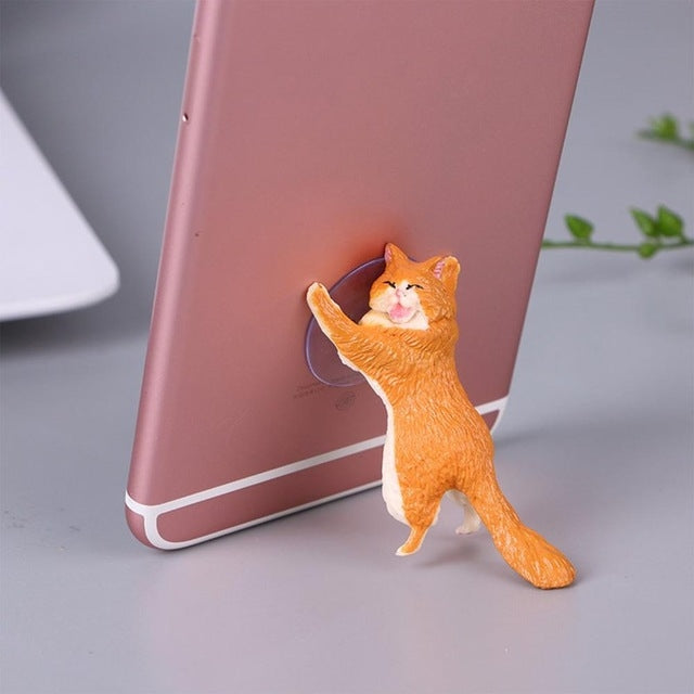 60 PCS Sucker Design Cute Cat Smartphone Holder(Orange) - Desktop Holder by PMC TechLife | Online Shopping South Africa | PMC TechLife