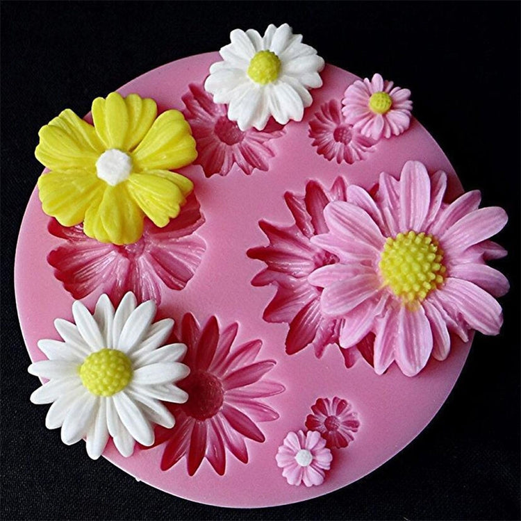 2 PCS 3D Flower Silicone Molds Fondant Craft Cake Candy Chocolate Ice Pastry Baking Tool(Pink) - Food Molds by PMC TechLife | Online Shopping South Africa | PMC TechLife
