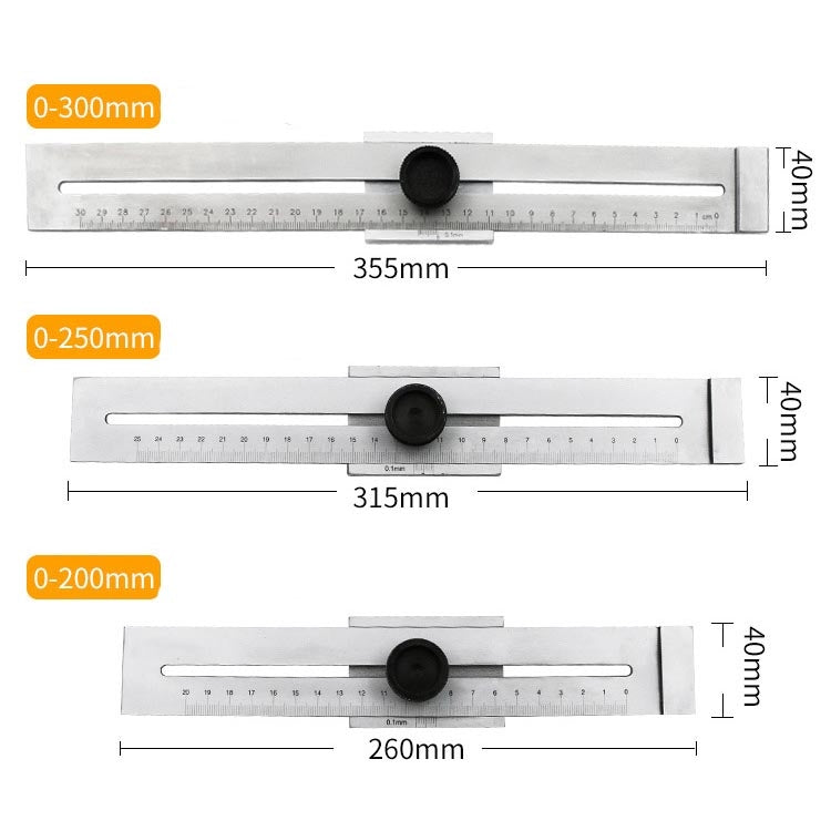 0-250mm Portable Woodworking Scribing Marker Ruler - Measuring Tools by PMC Jewellery | Online Shopping South Africa | PMC Jewellery