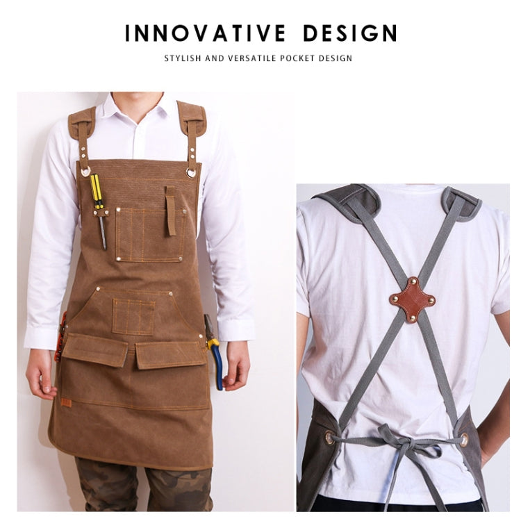 Canvas Apron Barber Roasting Cafe Gardening Woodworking Men And Women Canvas Work Clothes, Specification: For Children 47cm(Gray) - Aprons & Caps by PMC Jewellery | Online Shopping South Africa | PMC Jewellery