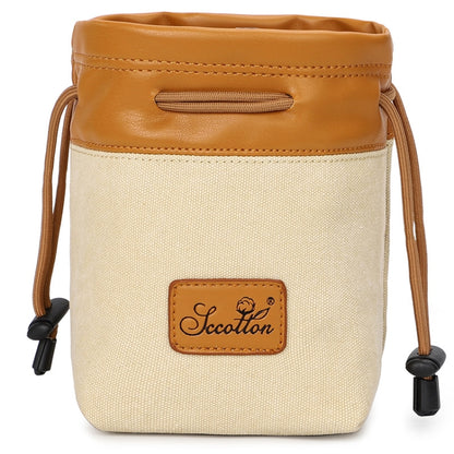 S.C.COTTON Liner Bag Waterproof Digital Protection Portable SLR Lens Bag Micro Single Camera Bag Photography Bag, Colour:  Beige L - Lens Bag by PMC Jewellery | Online Shopping South Africa | PMC Jewellery