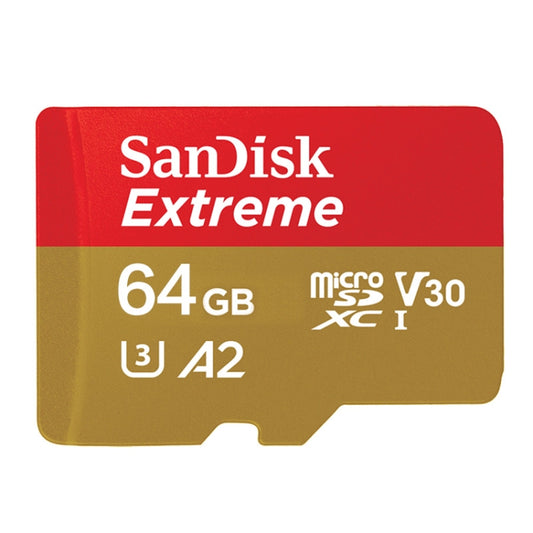 SanDisk U3 High-Speed Micro SD Card  TF Card Memory Card for GoPro Sports Camera, Drone, Monitoring 64GB(A2), Colour: Gold Card - Micro SD Card by SanDisk | Online Shopping South Africa | PMC Jewellery | Buy Now Pay Later Mobicred