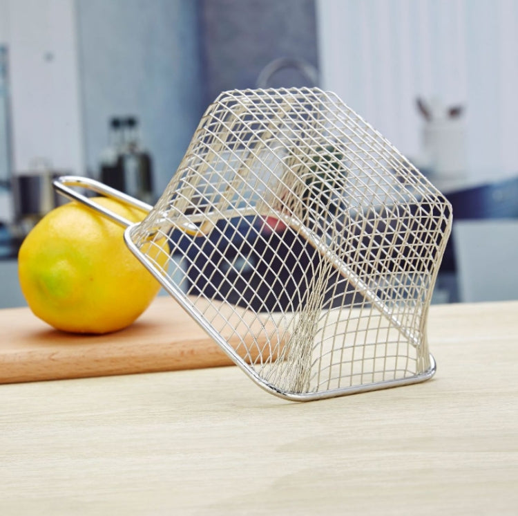 J13449 Stainless Steel Mini Fries Basket Restaurant Snack Bread Plate - Cutlery Sets by PMC TechLife | Online Shopping South Africa | PMC TechLife