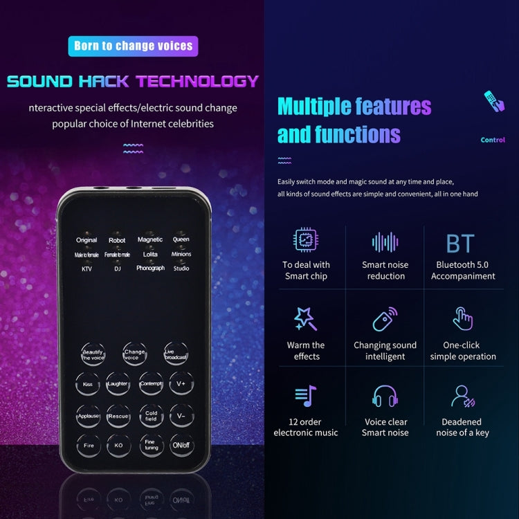 Universal Mini Sound Card Voice Changer For Mobile Phones And Computers - Live Sound Effects Processors by PMC TechLife | Online Shopping South Africa | PMC TechLife | Buy Now Pay Later Mobicred