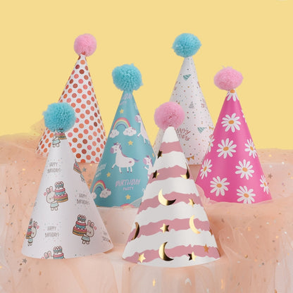 20 PCS Cute Children Bronzing Birthday Hats Cake Baking Decoration Party Hats Cute Rainbow - Holiday Decorations by PMC Jewellery | Online Shopping South Africa | PMC Jewellery