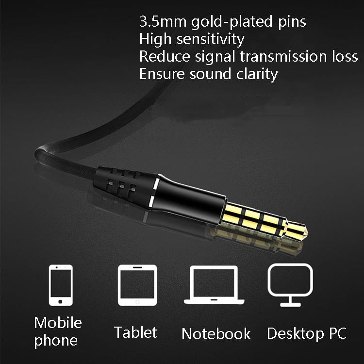 In-Ear Earphone Bass Mobile Phone Game Sports Wired Headset(Black) - In Ear Wired Earphone by PMC TechLife | Online Shopping South Africa | PMC TechLife