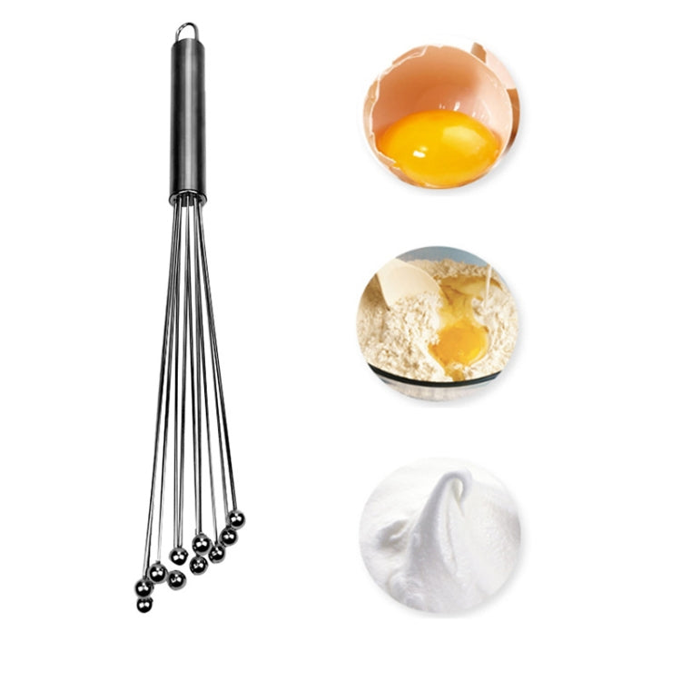 2 PCS Manual Whisk Stainless Steel Glass Bead Egg Whisk Kitchen Household Hand-Held Baking Tools Type A 12 Inch - Stirrer & Squeezer by PMC TechLife | Online Shopping South Africa | PMC TechLife