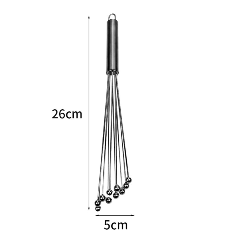 2 PCS Manual Whisk Stainless Steel Glass Bead Egg Whisk Kitchen Household Hand-Held Baking Tools Type A 10 Inch - Stirrer & Squeezer by PMC TechLife | Online Shopping South Africa | PMC TechLife