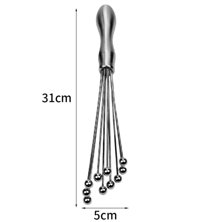 2 PCS Manual Whisk Stainless Steel Glass Bead Egg Whisk Kitchen Household Hand-Held Baking Tools Type B 12 Inch - Stirrer & Squeezer by PMC TechLife | Online Shopping South Africa | PMC TechLife