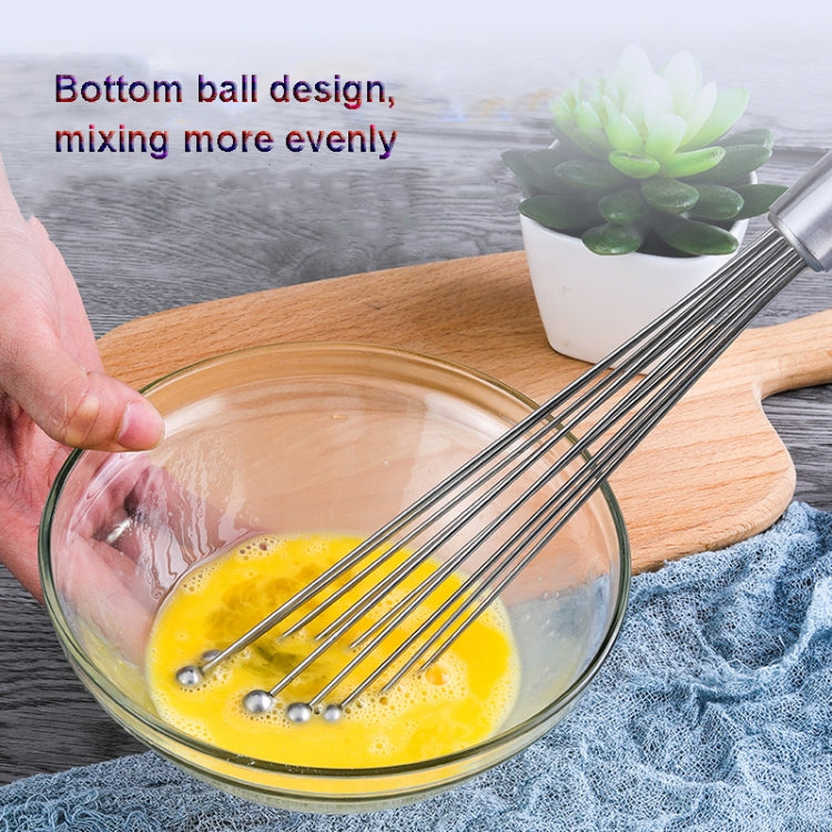 2 PCS Manual Whisk Stainless Steel Glass Bead Egg Whisk Kitchen Household Hand-Held Baking Tools Type B 12 Inch - Stirrer & Squeezer by PMC Jewellery | Online Shopping South Africa | PMC Jewellery