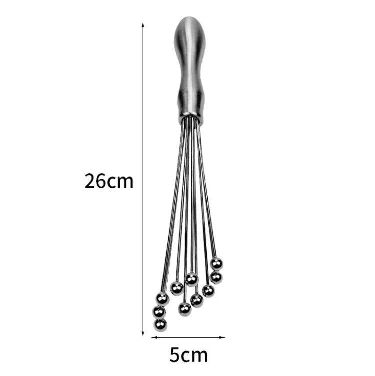 2 PCS Manual Whisk Stainless Steel Glass Bead Egg Whisk Kitchen Household Hand-Held Baking Tools Type B 10 Inch - Stirrer & Squeezer by PMC TechLife | Online Shopping South Africa | PMC TechLife