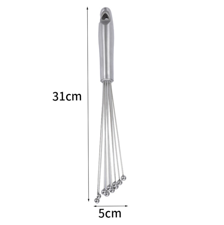 2 PCS Manual Whisk Stainless Steel Glass Bead Egg Whisk Kitchen Household Hand-Held Baking Tools  Type C 12 inch - Stirrer & Squeezer by PMC TechLife | Online Shopping South Africa | PMC TechLife
