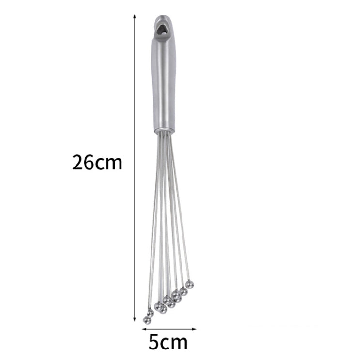 2 PCS Manual Whisk Stainless Steel Glass Bead Egg Whisk Kitchen Household Hand-Held Baking Tools Type C  10 Inch - Stirrer & Squeezer by PMC TechLife | Online Shopping South Africa | PMC TechLife