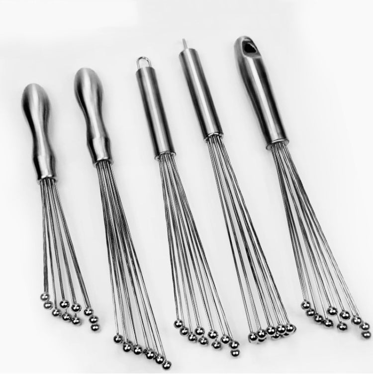 2 PCS Manual Whisk Stainless Steel Glass Bead Egg Whisk Kitchen Household Hand-Held Baking Tools Type C  10 Inch - Stirrer & Squeezer by PMC TechLife | Online Shopping South Africa | PMC TechLife