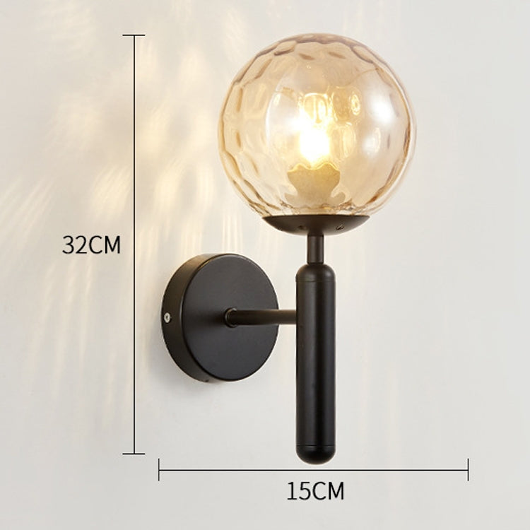 6102 Round Glass LED Wall Light Hotel Bedroom Bedside Living Room, Power source: 5W White Light(Copper Color Cream White Lampshade) -  by PMC Jewellery | Online Shopping South Africa | PMC Jewellery