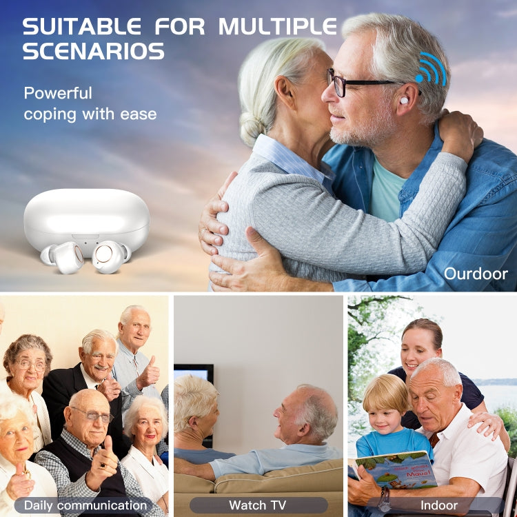 GM-305 Binaural Magnetic Rechargeable Hearing Aid Wireless Elderly Voice Amplifier (Flesh + White) - Hearing Aids by PMC TechLife | Online Shopping South Africa | PMC TechLife