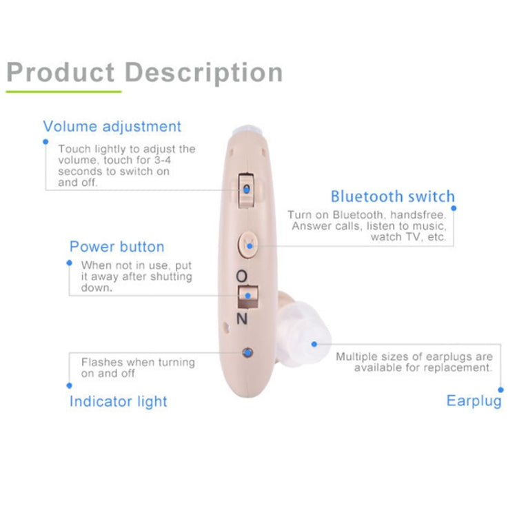 G25 Bluetooth Hearing Aid Elderly Sound Amplifier Sound Collector, Colour: EU Plug(Skin Color) - Hearing Aids by PMC Jewellery | Online Shopping South Africa | PMC Jewellery