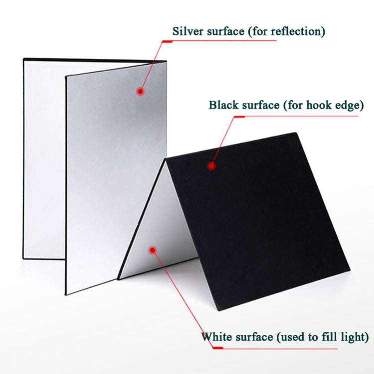 3-in-1 Reflective Board A3 Cardboard Folding Light Diffuser Board (White + Black + Silver) -  by PMC TechLife | Online Shopping South Africa | PMC TechLife