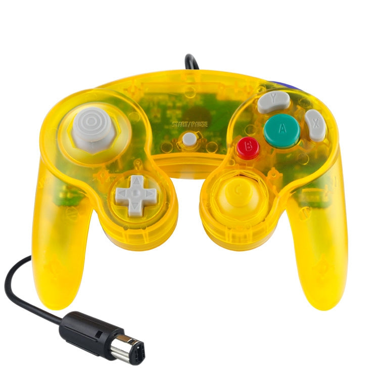 5 PCS Single Point Vibrating Controller Wired Game Controller For Nintendo NGC(Transparent Yellow) - Gamepads by PMC TechLife | Online Shopping South Africa | PMC TechLife