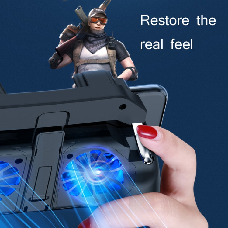 H10 3 in 1 Plug-in Type Dual Fan Cooling Gamepad Game Auxiliary Button Grip with Stand - Cooling Fan Radiator by PMC TechLife | Online Shopping South Africa | PMC TechLife