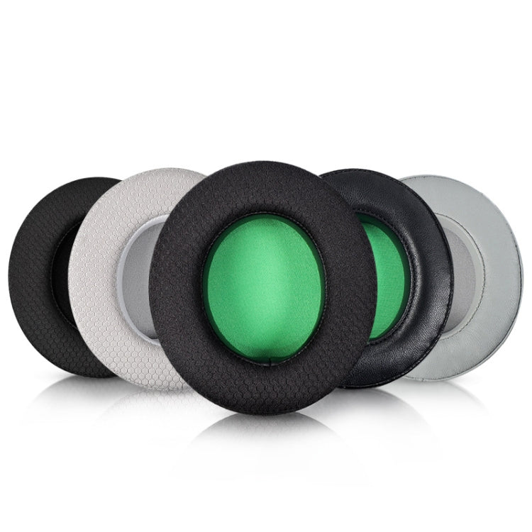 2 PCS Headset Sponge Case For Razer BlackShark V2/V2X/V2SE, Colour: Ellipse Lambskin(Black Paper Green Net) - Earmuff & Pad by PMC Jewellery | Online Shopping South Africa | PMC Jewellery