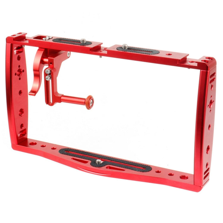 Diving Dual Handheld Grip Bracket Stabilizer Extension Phone Clamp Camera Rig Cage Underwater Case for GoPro HERO9 /8 /7, Colour: Red Bracket + Shutter - Camera Cage by PMC TechLife | Online Shopping South Africa | PMC TechLife