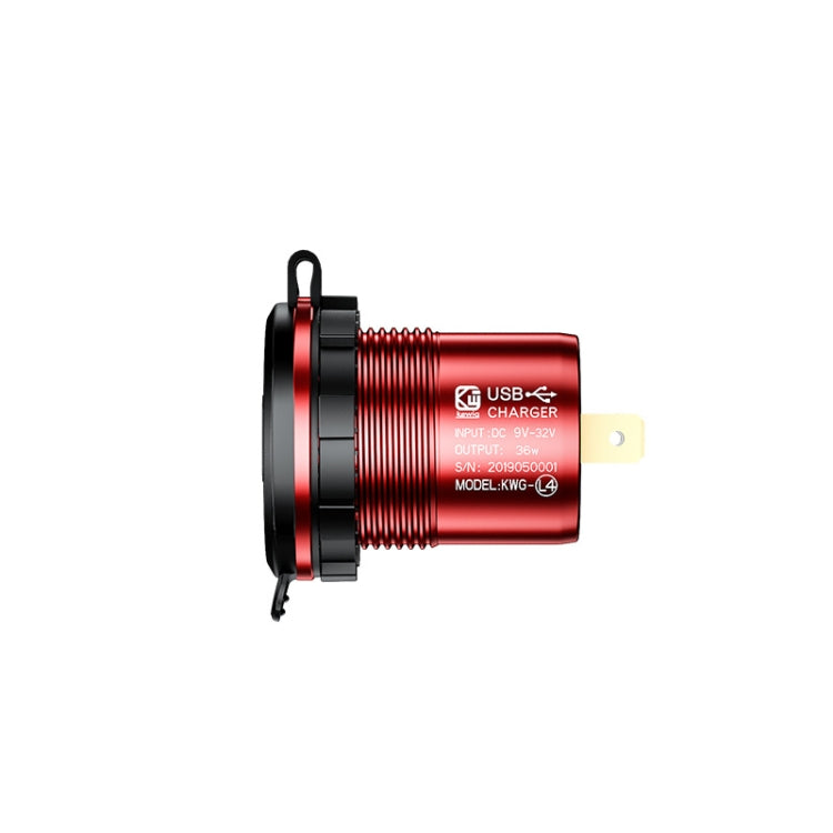 Aluminum Alloy Double QC3.0 Fast Charge With Button Switch Car USB Charger Waterproof Car Charger Specification: Blue Shell Blue Light With Terminal - free shipping - PMC TechLife - Order now!