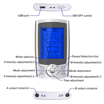 24-Mode Digital Electronic Pulse Massager Intelligent Whole Body Physical Therapy Meridian Massager, Specification: US Plug(Black) - Massage & Relaxation by PMC Jewellery | Online Shopping South Africa | PMC Jewellery