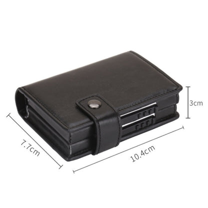 Dual Card Aluminum Alloy Card Box RFID Anti-Theft Wallet(Mad Horse Black) - Antimagnetic RFID Package by PMC Jewellery | Online Shopping South Africa | PMC Jewellery