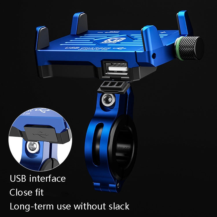 Kewig M6 Aluminum Alloy Motorcycle Mobile Phone Bracket Rechargeable With Switch Waterproof Stable Navigation Bracket(Black) - free shipping - PMC TechLife - Order now!