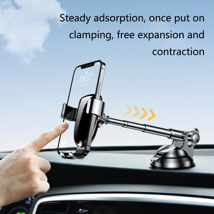 OATSBASF 03513 Phone Car Magnetic Telescopic Bracket Suction Cup Type Navigation Mobile Phone Bracket(Graphite Black) - Car Holders by OATSBASF | Online Shopping South Africa | PMC Jewellery