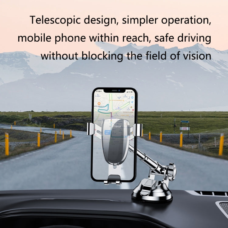 OATSBASF 03513 Phone Car Magnetic Telescopic Bracket Suction Cup Type Navigation Mobile Phone Bracket(Graphite Black) - Car Holders by OATSBASF | Online Shopping South Africa | PMC Jewellery