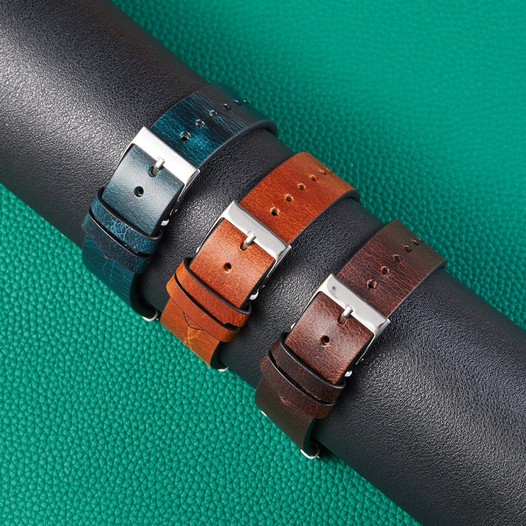 HB001 Color-Changing Retro Oil Wax Leather Universal Watch Band, Size: 20mm(Deep Brown) - free shipping - PMC TechLife - Order now!
