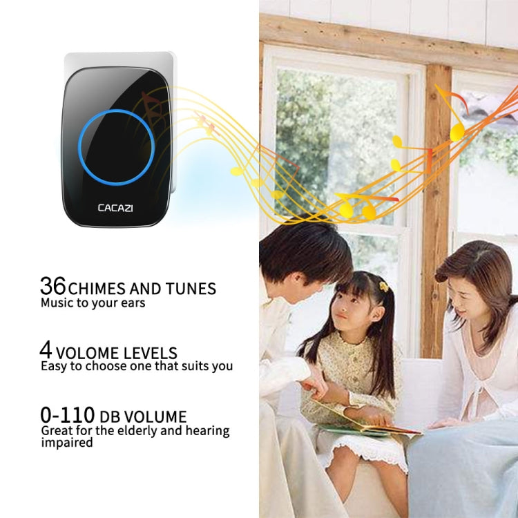 CACAZI H10 1 For 1 Wireless Smart Doorbell without Battery, Plug:UK Plug(White) - Wireless Doorbell by CACAZI | Online Shopping South Africa | PMC TechLife | Buy Now Pay Later Mobicred