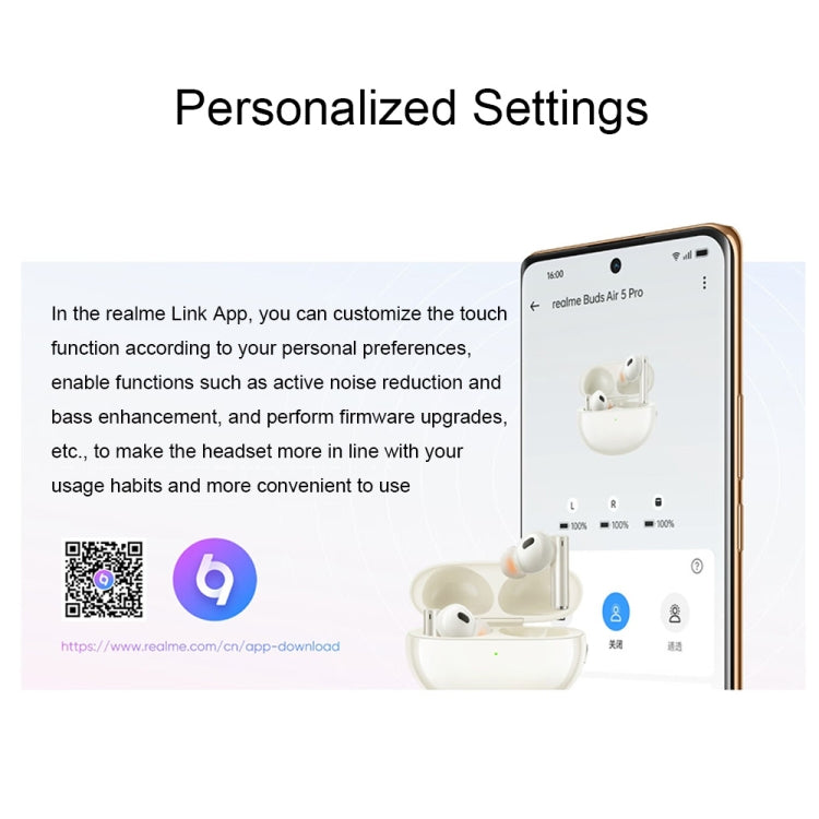 Realme Buds Air5 Pro 3D Spatial Sound Active Noise Reduction Wireless Bluetooth Earphones(Gold White) - Bluetooth Earphone by Realme | Online Shopping South Africa | PMC Jewellery | Buy Now Pay Later Mobicred