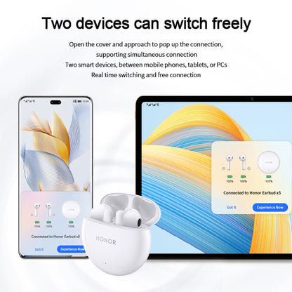 Honor Earbuds X5 Semi-in-ear Smart Call Noise Reduction Wireless Bluetooth Earphones(Glaze White) - Bluetooth Earphone by Huawei | Online Shopping South Africa | PMC Jewellery | Buy Now Pay Later Mobicred