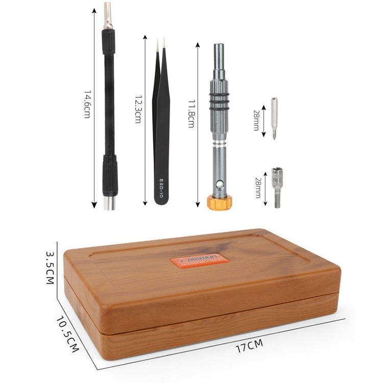 Obadun 9801 68 In 1 Screwdriver Set Manual Batch Glasses Screwdriver Hardware Repair Tool(Wood Grain Box) - Screwdriver Set by Obadun | Online Shopping South Africa | PMC TechLife | Buy Now Pay Later Mobicred