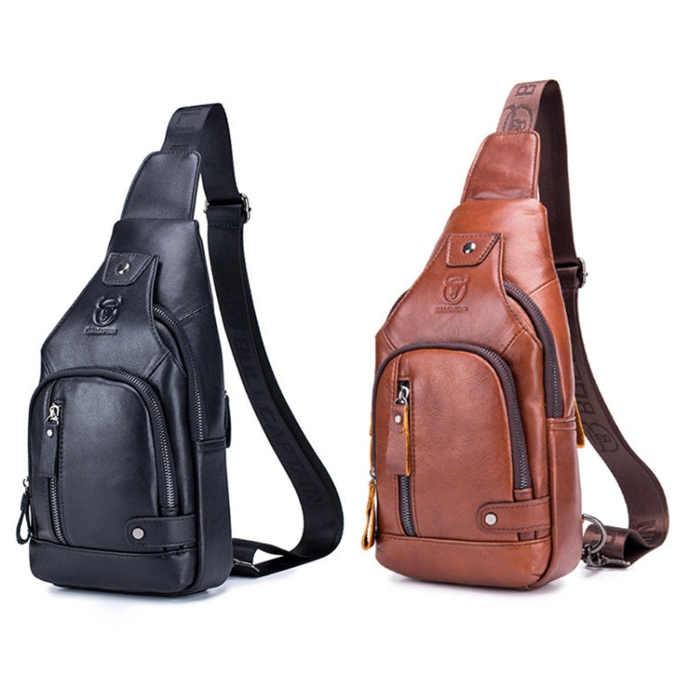 BULL CAPTAIN 129 First-Layer Cowhide Men Soft Chest Bag Outdoor Casual Messenger Bag(Red Brown) - free shipping - PMC TechLife - Order now!