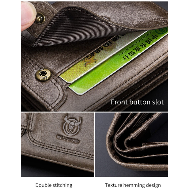 BULL CAPTAIN 037 First-Layer Cowhide Men Leather Wallet Driver License Coin Purse(Brown) - free shipping - PMC TechLife - Order now!