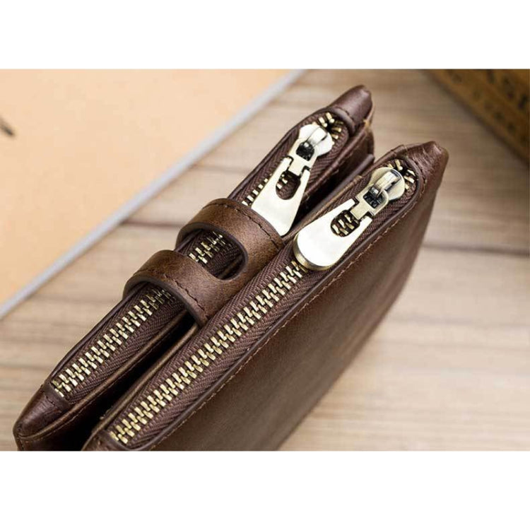 BULL CAPTAIN 021 Leather Men Vertical Wallet Short Multi-Function Wallet(Brown) - Wallets by BULL CAPTAIN | Online Shopping South Africa | PMC TechLife | Buy Now Pay Later Mobicred