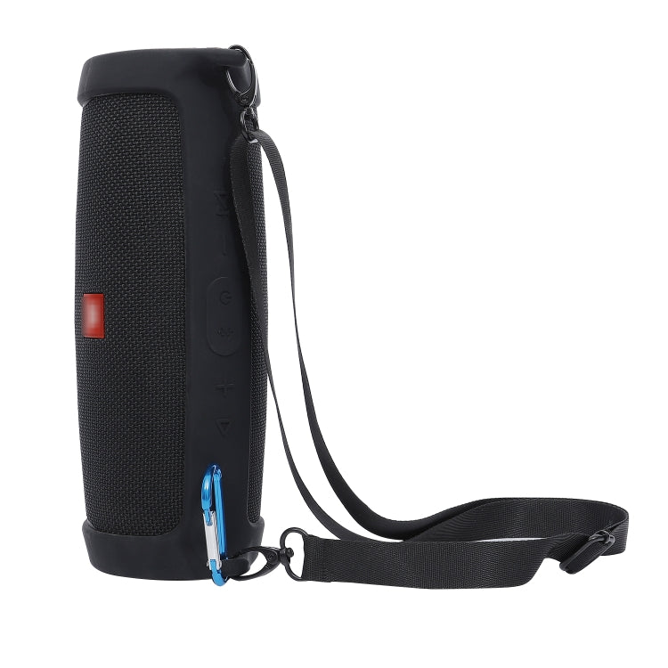 For JBL Charge 4 Bluetooth Speaker Portable Silicone Protective Cover with Shoulder Strap & Carabiner(Navy Blue) - Protective Case by PMC TechLife | Online Shopping South Africa | PMC TechLife