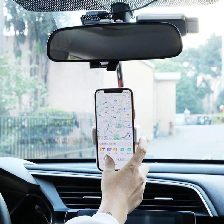 2 PCS Car Mobile Phone Bracket Rearview Mirror Navigation Bracket Driving Recorder Fixed Clipper Post-Lens Bracket(White) - free shipping - PMC TechLife - Order now!
