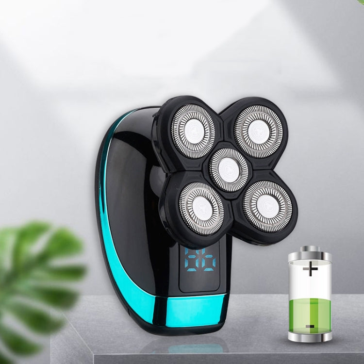Electric Shaver Rechargeable Razor Intelligent Digital Display Bald Hair Clipper,Style: Blue - free shipping - PMC TechLife - Order now!