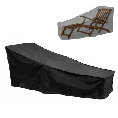 Outdoor Beach Chair Dustproof And Waterproof Cover Rocking Chair Furniture Protective Cover, Size: 210x75x80cm(Black+Silver) - Others by PMC Jewellery | Online Shopping South Africa | PMC Jewellery