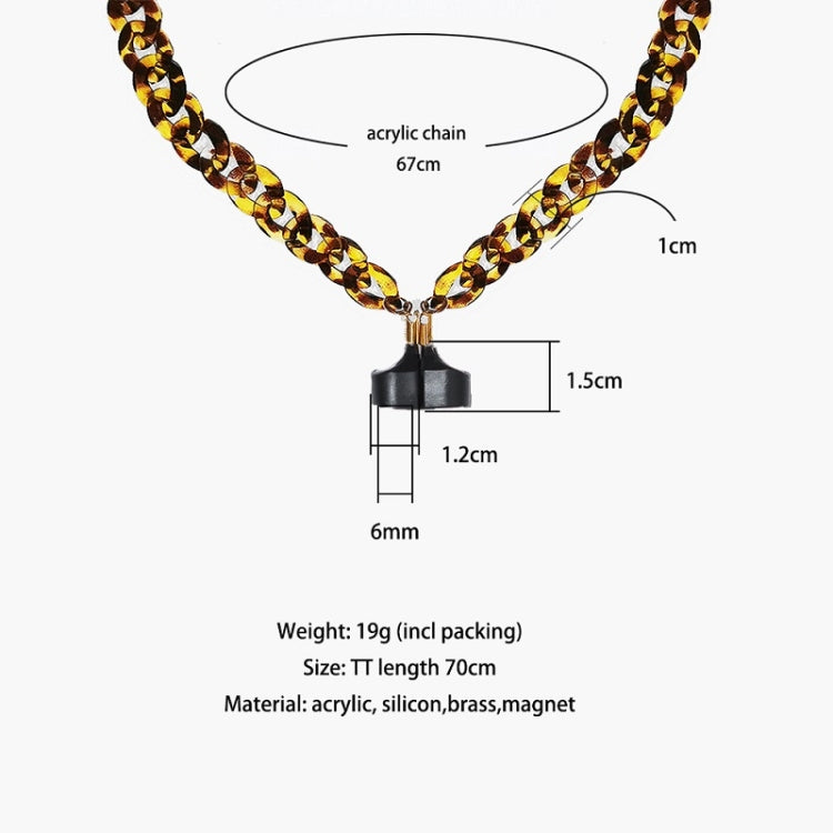 Wireless Earphones Acrylic Strong Magnetic Anti-Lost Chain For AirPods(Leopard) - Anti-lost & Holder by PMC TechLife | Online Shopping South Africa | PMC TechLife