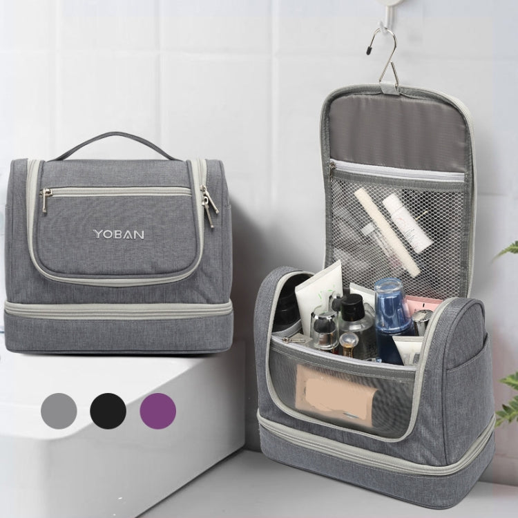 YOBAN Y-1551L Travel Cosmetic Bag Large-Capacity Outdoor Storage Bag Hook Portable Anti-Mold Dry And Wet Separation Wash Bag(Purple) - Storage Boxes by PMC Jewellery | Online Shopping South Africa | PMC Jewellery