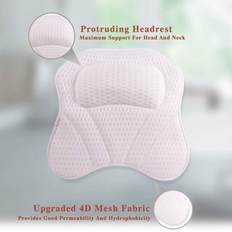 Machine Washable Mesh Cloth 3D Wave Bathtub Pillow Bathroom Bath Headrest(White) - Bath Pillows by PMC Jewellery | Online Shopping South Africa | PMC Jewellery