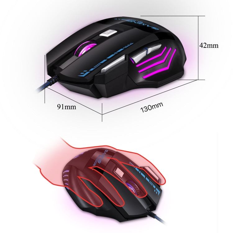 GAMING BLOODBAT GM02 7 Keys USB Wired Optoelectronics Game Mouse Digital Respiratory Lights Mouse - free shipping - PMC TechLife - Order now!